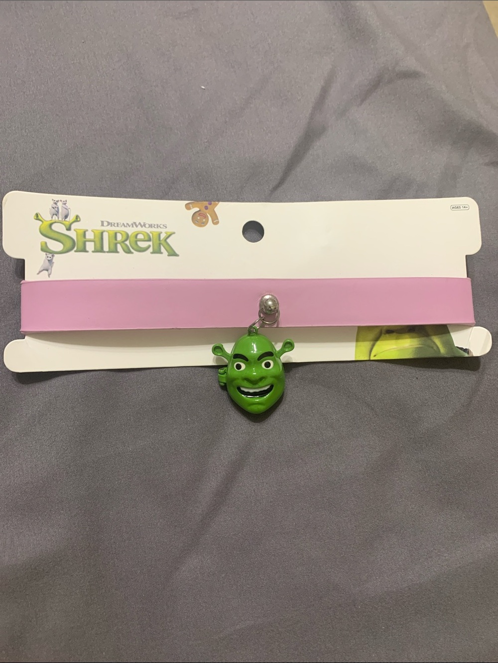 Dreamworks Pink Choker with Green Shrek Charm